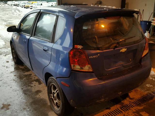 KL1TD66637B745881 - 2007 CHEVROLET AVEO BASE Mavi fotoğraf 3