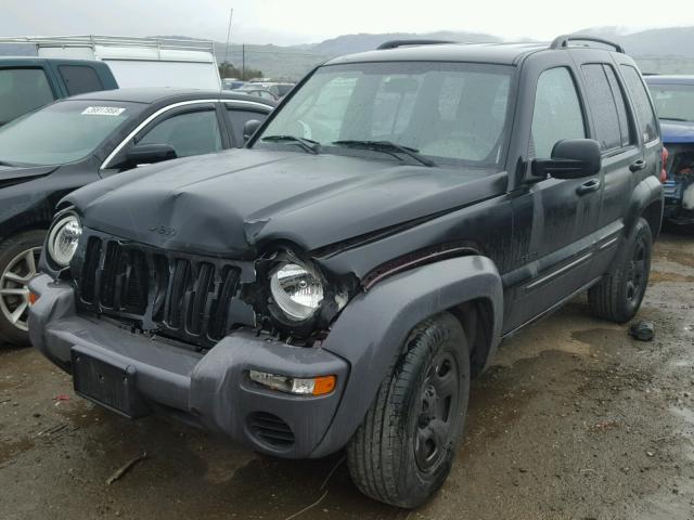 1J4GK48K04W217339 - 2004 JEEP LIBERTY SP BLACK photo 2