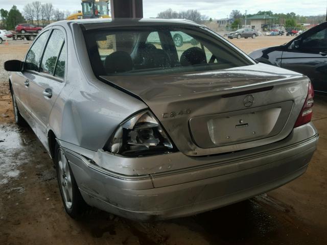 WDBRF61J13F354769 - 2003 MERCEDES-BENZ C 240 SILVER photo 3