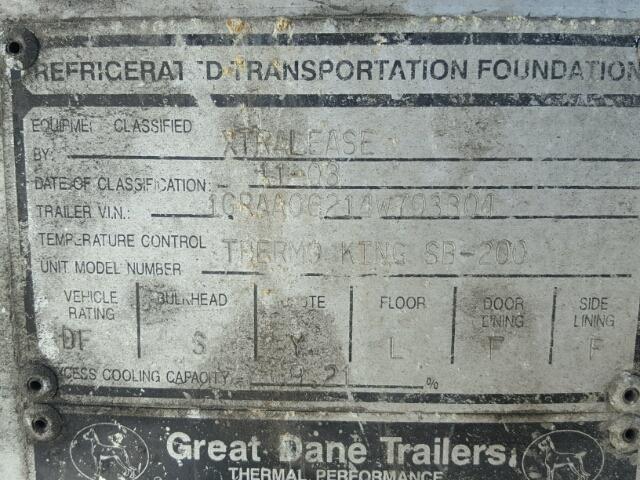 1GRAA06214W703304 - 2004 UTILITY TRAILER WHITE photo 10