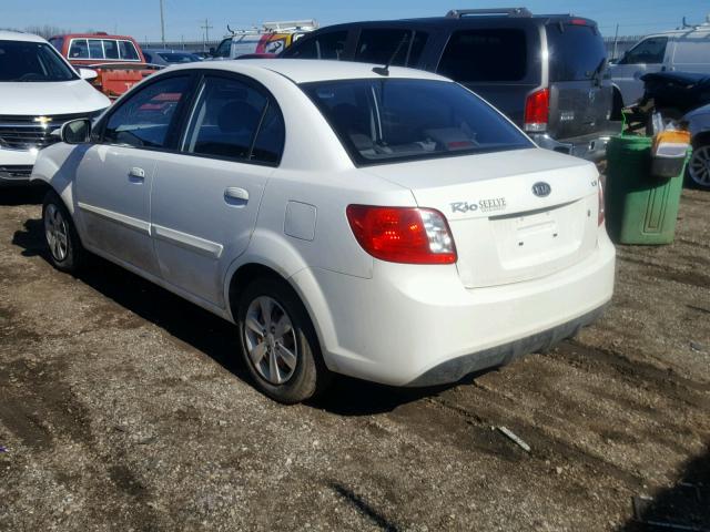 KNADH4A31A6621589 - 2010 KIA RIO LX WHITE photo 3