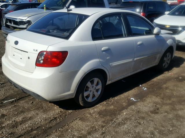 KNADH4A31A6621589 - 2010 KIA RIO LX WHITE photo 4