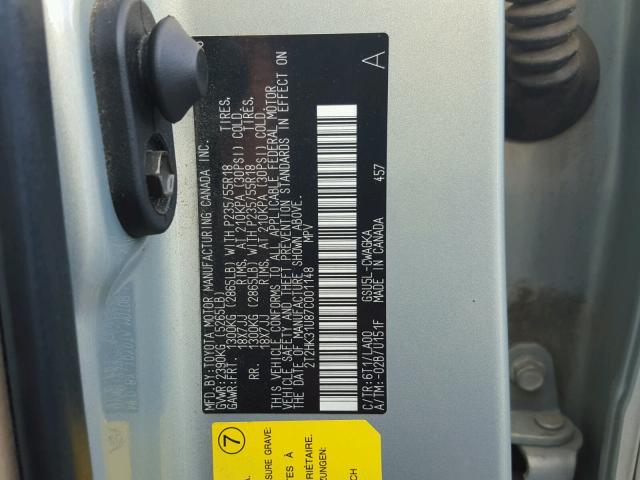 2T2HK31U87C001148 - 2007 LEXUS RX 350 GRAY photo 10