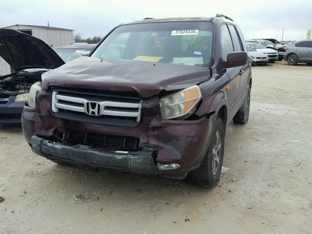 5FNYF28777B026394 - 2007 HONDA PILOT EXL BURGUNDY photo 2