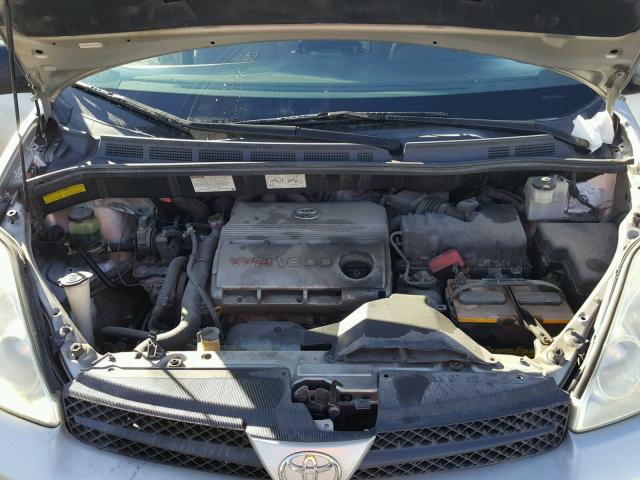 5TDZA22C54S164287 - 2004 TOYOTA SIENNA XLE SILVER photo 7