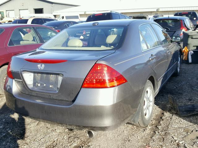 1HGCM56877A102686 - 2007 HONDA ACCORD EX GRAY photo 4