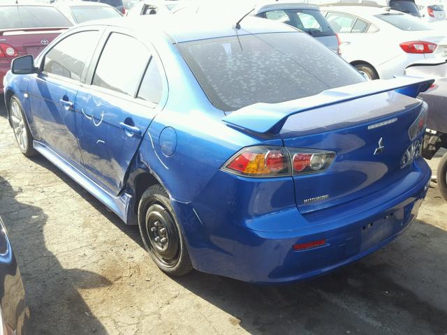 JA32U8FW6BU011716 - 2011 MITSUBISHI LANCER GTS BLUE photo 3