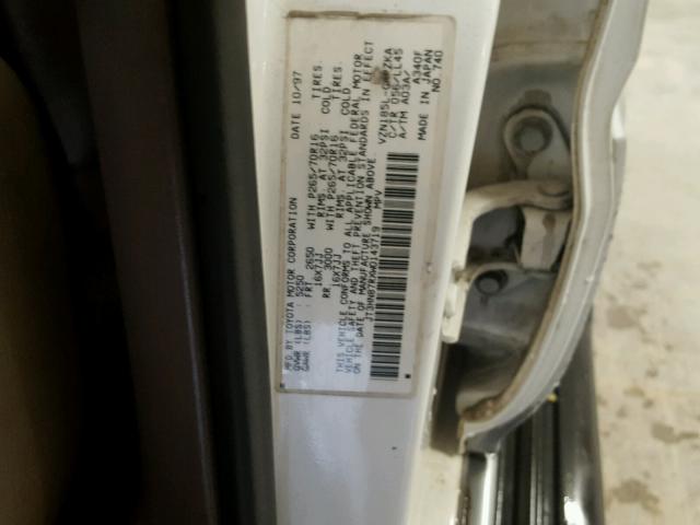 JT3HN87RXW0143719 - 1998 TOYOTA 4RUNNER LI WHITE photo 10