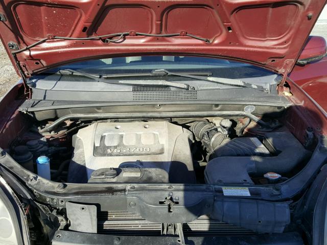 KM8JN72D65U068829 - 2005 HYUNDAI TUCSON GLS BURGUNDY photo 7