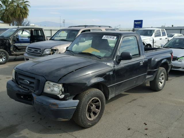 1FTYR10U84PA07843 - 2004 FORD RANGER BLACK photo 2