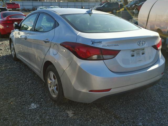 KMHDH4AE9FU284169 - 2015 HYUNDAI ELANTRA SE SILVER photo 3