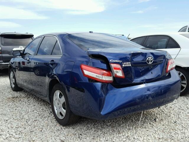 4T4BF3EK6AR032854 - 2010 TOYOTA CAMRY BASE BLUE photo 3