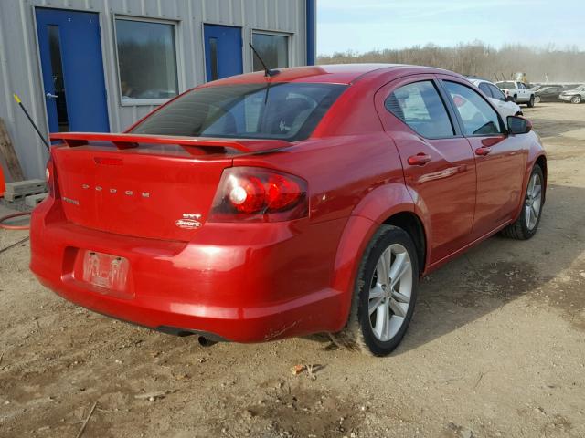 1C3CDZCB9DN634116 - 2013 DODGE AVENGER SX RED photo 4