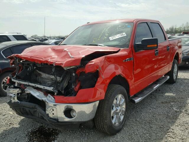 1FTFW1CF7EKF18438 - 2014 FORD F150 SUPER RED photo 2