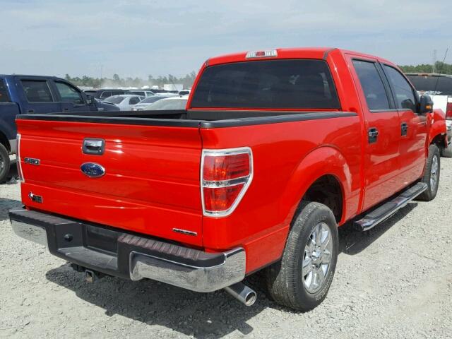 1FTFW1CF7EKF18438 - 2014 FORD F150 SUPER RED photo 4