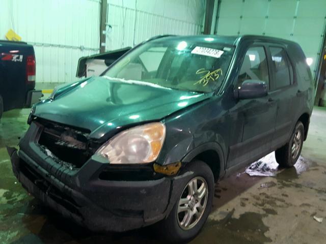 JHLRD78842C043937 - 2002 HONDA CR-V EX GREEN photo 2