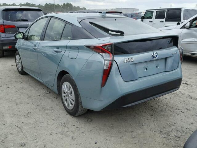 JTDKBRFU8G3024184 - 2016 TOYOTA PRIUS BLUE photo 3