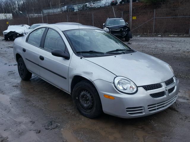 1B3ES26C25D224563 - 2005 DODGE NEON BASE SILVER photo 1