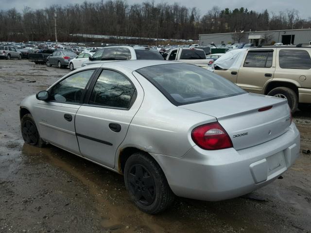 1B3ES26C25D224563 - 2005 DODGE NEON BASE SILVER photo 3