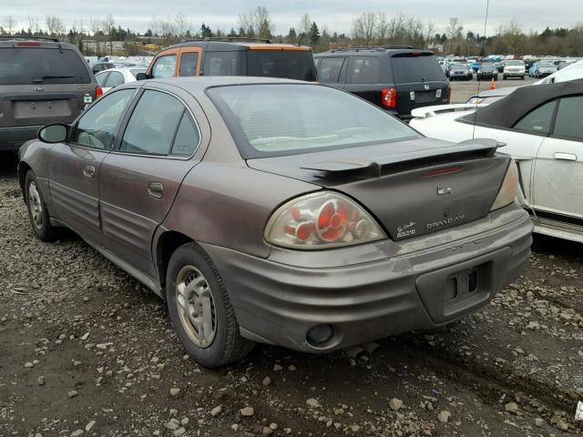 1G2NF52F82C226845 - 2002 PONTIAC GRAND AM S GRAY photo 3