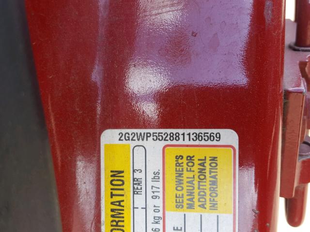 2G2WP552881136569 - 2008 PONTIAC GRAND PRIX Qırmızı foto 10