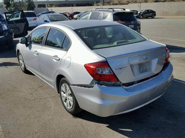 19XFB2F50CE349819 - 2012 HONDA CIVIC LX SILVER photo 3