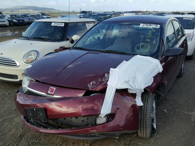 1G8AG52F23Z116292 - 2003 SATURN ION LEVEL BURGUNDY photo 2