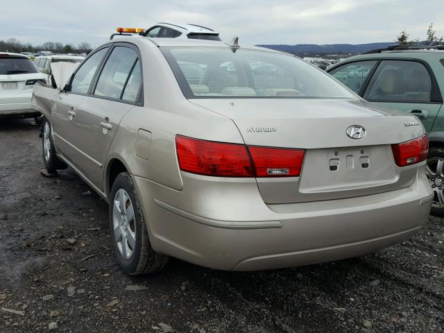 5NPET46C09H487562 - 2009 HYUNDAI SONATA GLS BEIGE photo 3