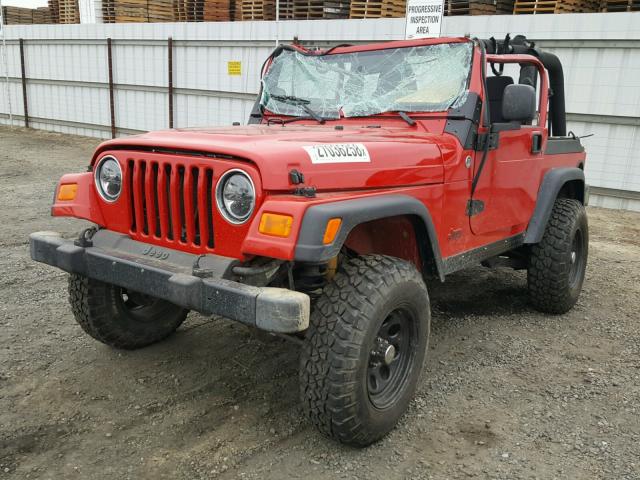 1J4FA29S25P353193 - 2005 JEEP WRANGLER / RED photo 2