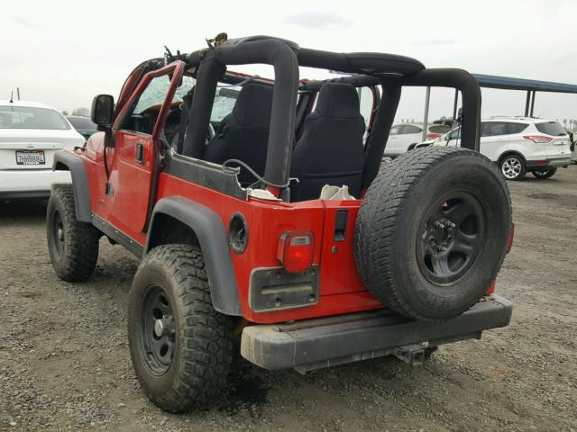 1J4FA29S25P353193 - 2005 JEEP WRANGLER / RED photo 3