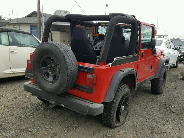 1J4FA29S25P353193 - 2005 JEEP WRANGLER / RED photo 4