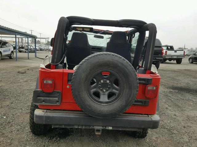 1J4FA29S25P353193 - 2005 JEEP WRANGLER / RED photo 6