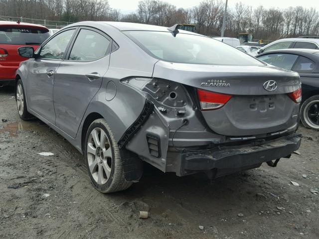 KMHDH4AEXCU466989 - 2012 HYUNDAI ELANTRA GL GRAY photo 3