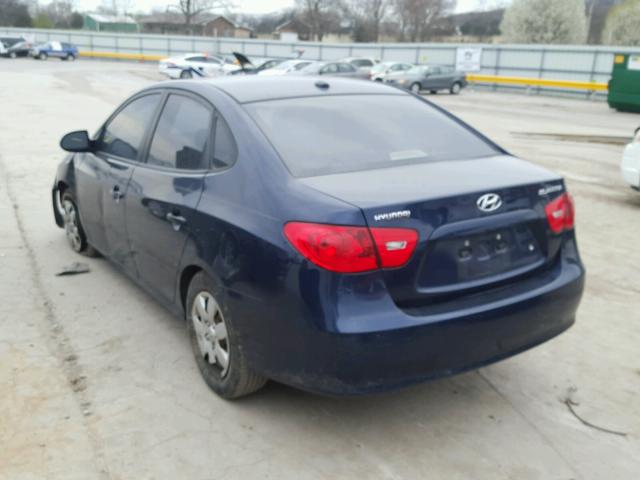 KMHDU46D58U310474 - 2008 HYUNDAI ELANTRA GL BLUE photo 3