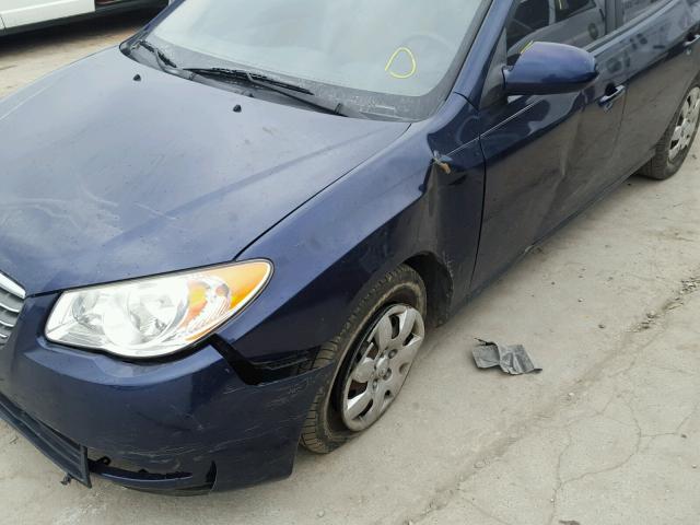 KMHDU46D58U310474 - 2008 HYUNDAI ELANTRA GL BLUE photo 9