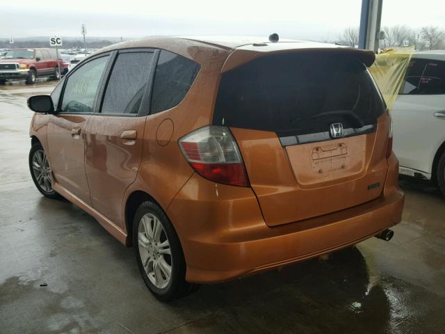 JHMGE88499S066388 - 2009 HONDA FIT SPORT ORANGE photo 3