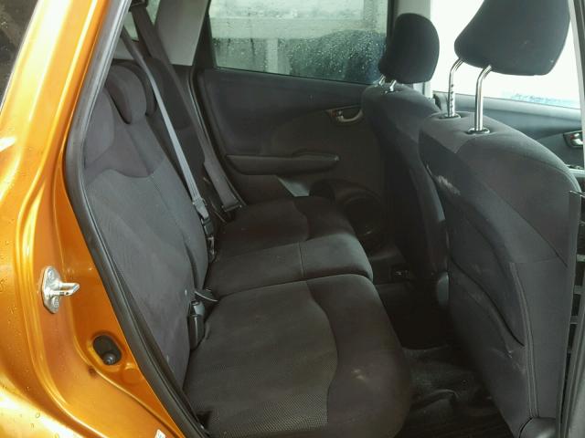 JHMGE88499S066388 - 2009 HONDA FIT SPORT ORANGE photo 6