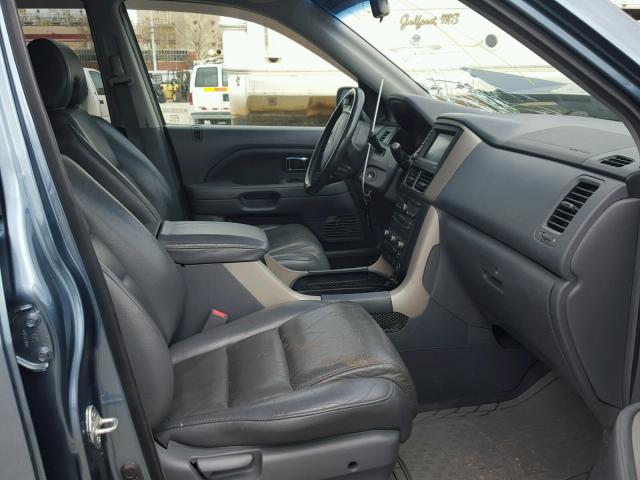 5FNYF28727B000706 - 2007 HONDA PILOT EXL BLUE photo 5