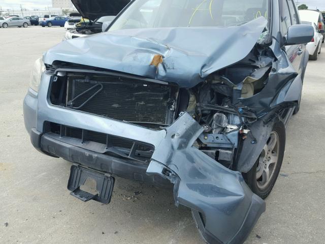 5FNYF28727B000706 - 2007 HONDA PILOT EXL BLUE photo 9