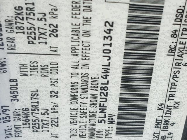 5LMFU28L4WLJ01342 - 1998 LINCOLN NAVIGATOR BLUE photo 10