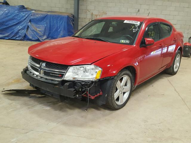 1C3CDZCB9DN680206 - 2013 DODGE AVENGER SX RED photo 2