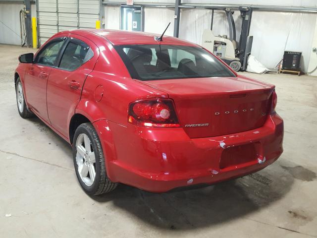 1C3CDZCB9DN680206 - 2013 DODGE AVENGER SX RED photo 3