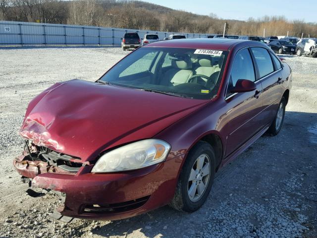 2G1WT57K591264010 - 2009 CHEVROLET IMPALA 1LT MAROON photo 2