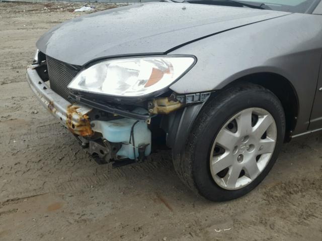 2HGES267X5H509047 - 2005 HONDA CIVIC EX ნაცრისფერი ფოტო 9