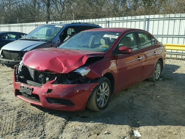 3N1AB7AP3DL755559 - 2013 NISSAN SENTRA S RED photo 2