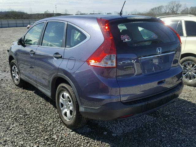 3CZRM3H33CG700049 - 2012 HONDA CR-V LX BLUE photo 3