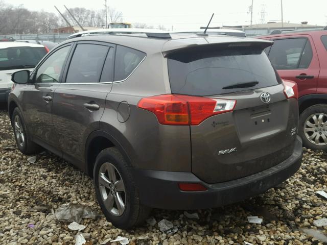 JTMRFREV9FD172768 - 2015 TOYOTA RAV4 XLE GRAY photo 3