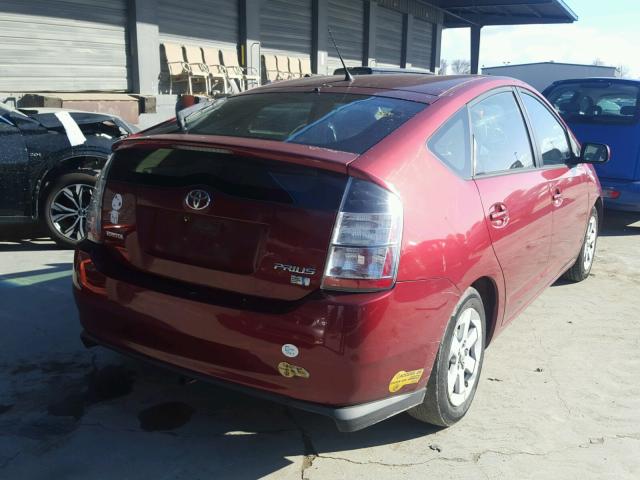 JTDKB20U253079016 - 2005 TOYOTA PRIUS RED photo 4