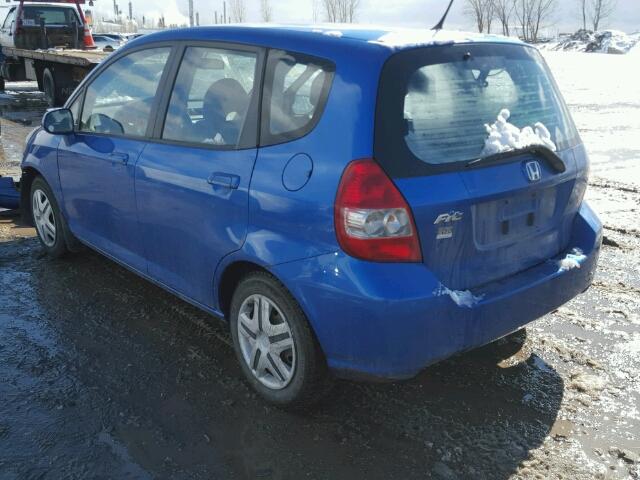 JHMGD38408S807211 - 2008 HONDA FIT BLUE photo 3