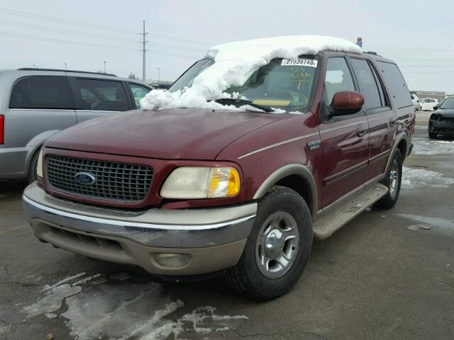 1FMEU17L71LA19141 - 2001 FORD EXPEDITION RED photo 2